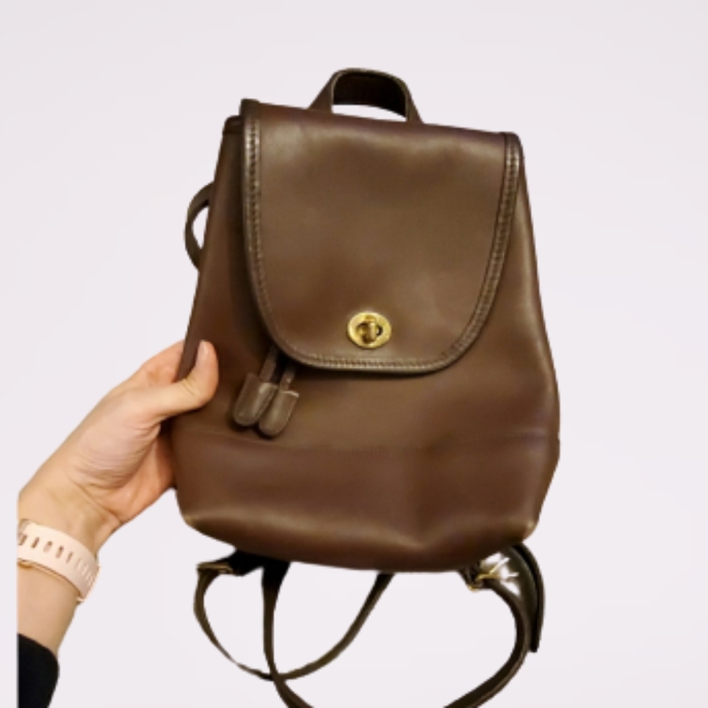 Vintage coach mini back pack brown leather